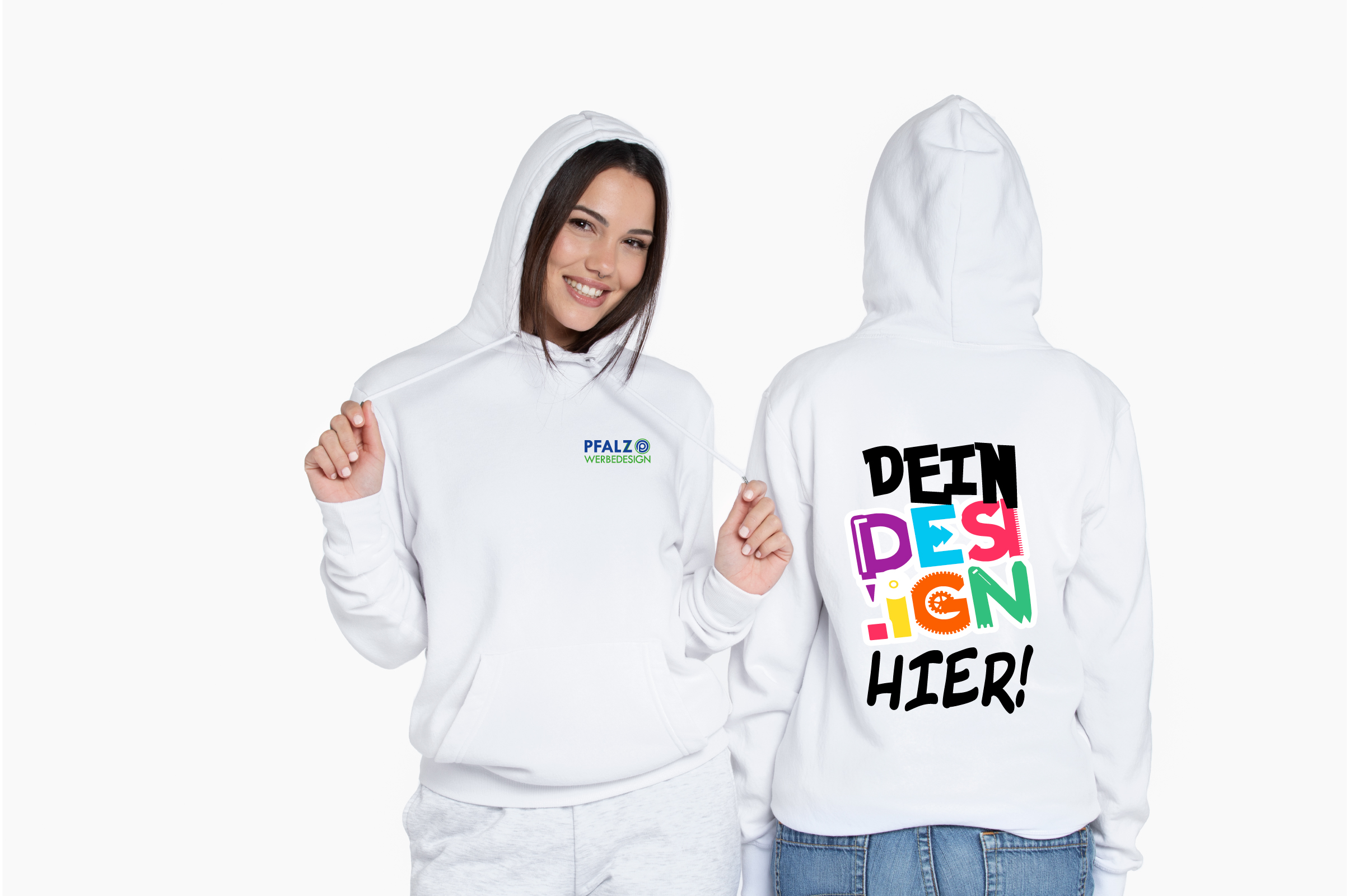Frau mit Hoody