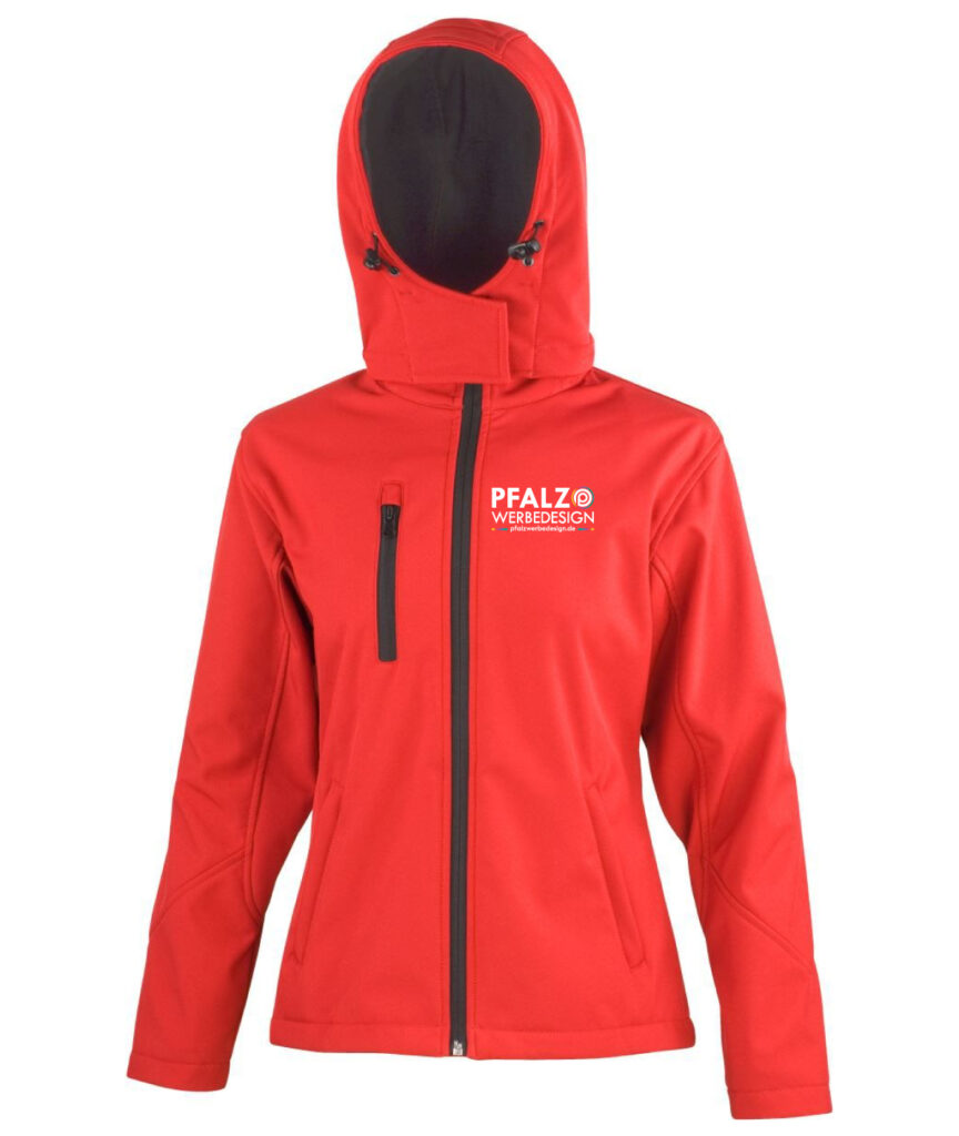 Damen 3-Lagen Softshell Kapuzenjacke